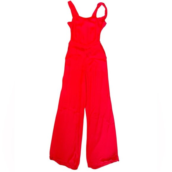 The Kooples Red Sleeveless Tie Back Jumpsuit - Picture 4 of 11